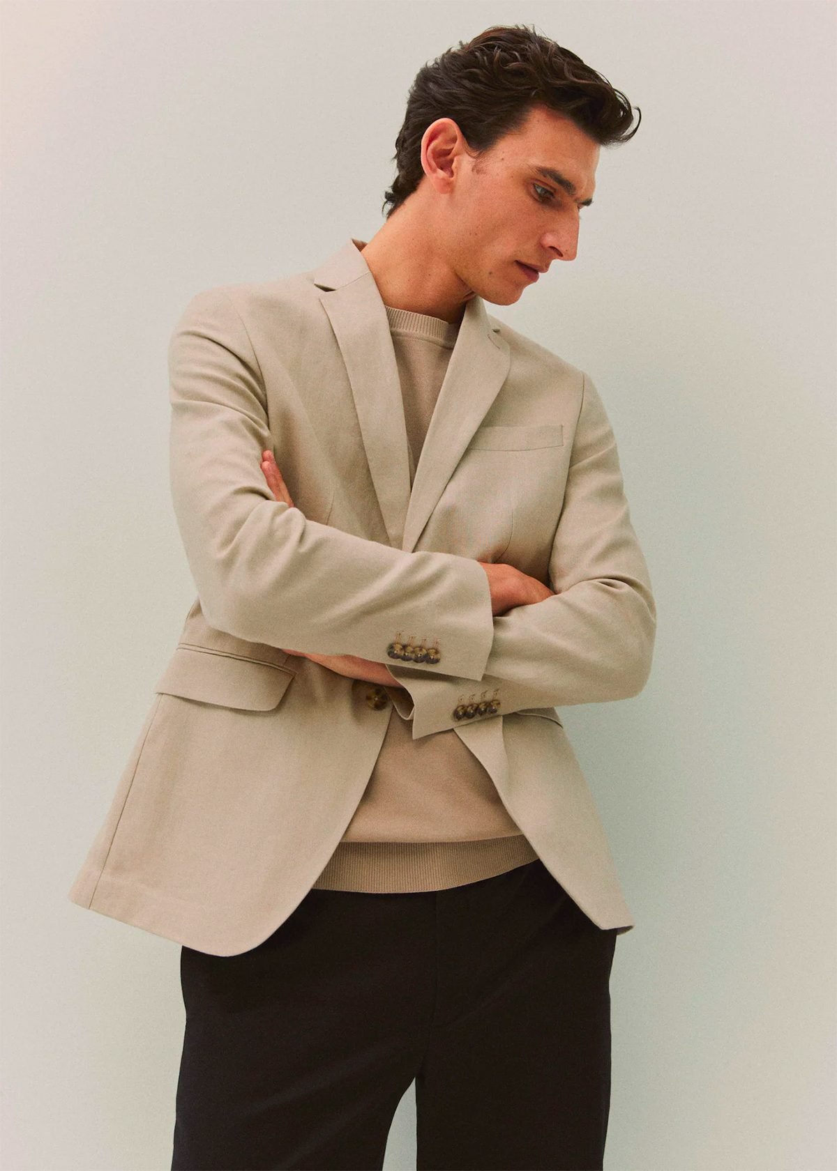 Linen slim fit blazer